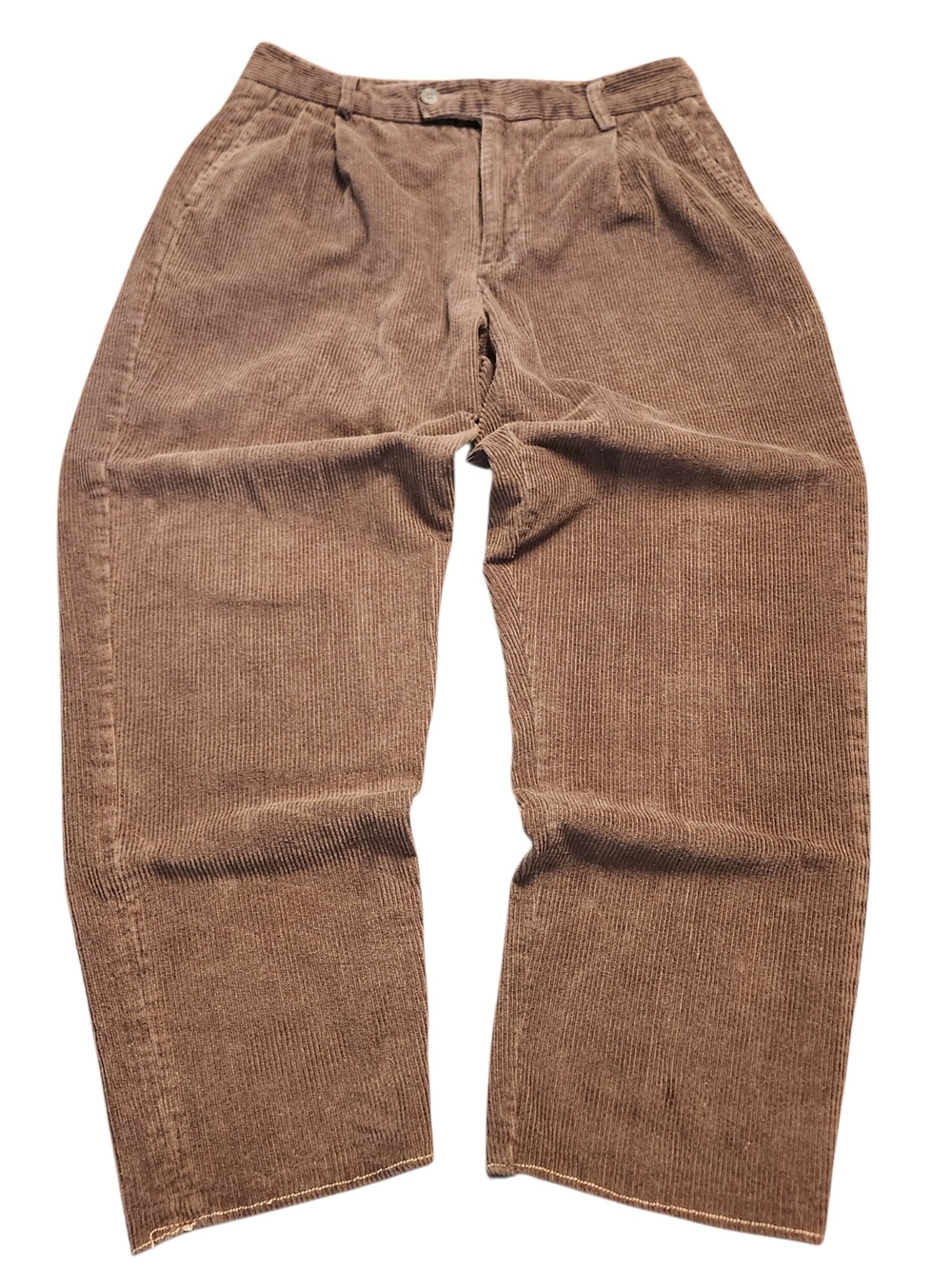 Vintage Brown Corduroy Pants Men's 34x30 Straight Leg Heritage Americana Cotton